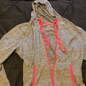 Gray and pink zip up hoodie